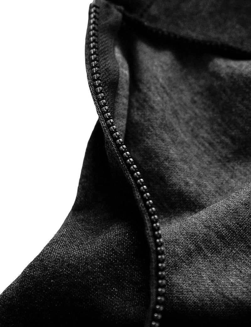 Ohoo Men's Zip Up Hoodie Lightweight Slim Fit Sweatshirt Full Zip Hooded Jacket Concealed Zipper / DCF136-CHARCOAL-M - Image 5